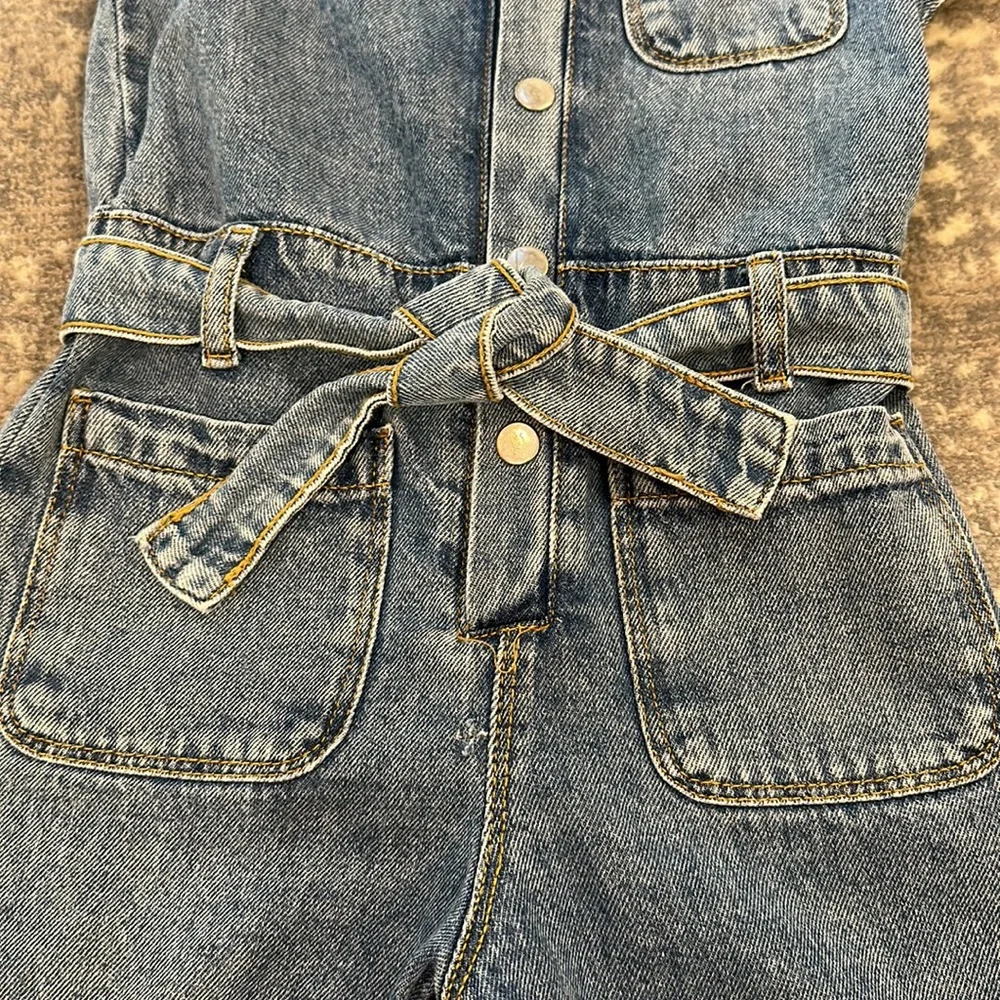ZARA DENIM JUMPSUIT WITH SHORTS ( ROMPER)
